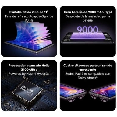 Xiaomi Redmi Pad 2 4G Mediatek LTE-TDD & LTE-FDD 256 GB 27,9 cm (11'') 8 GB Wi-Fi 5 (802.11ac) Grafito