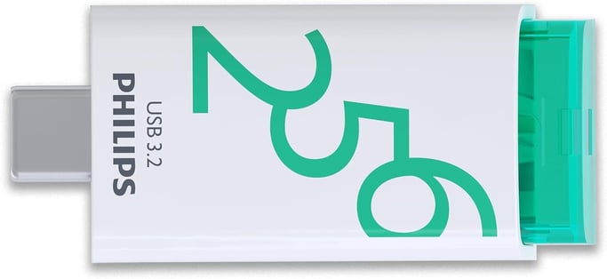 Philips USB 3.2 256GB Click Series Gen 1 USB-C unidad flash USB USB tipo A 3.2 Gen 1 (3.1 Gen 1) Blanco