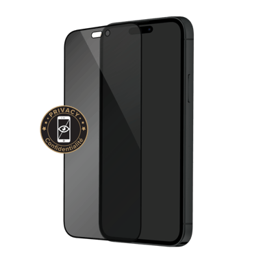 Protection d'écran Privée en verre trempé (100% de surface couverte) pour Apple iPhone 14 Pro Max, Noir