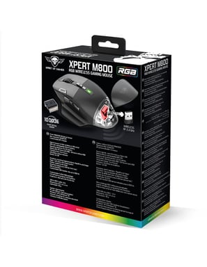 Spirit of Gamer XPERT-M800 souris Jouer Droitier RF Wireless + USB Type-C Optique 10000 DPI