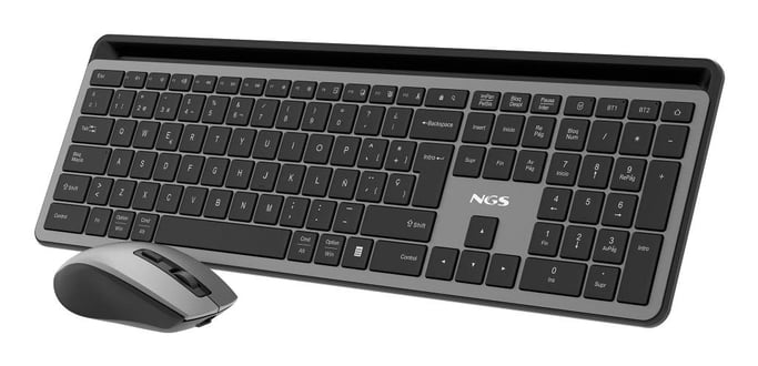 NGS ECLIPSE clavier Souris incluse maison/bureau RF sans fil + Bluetooth QWERTY Anglais Gris