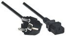 Manhattan Cable de alimentación, enchufe Schuko europeo (CEE 7/4) a conector C13 hembra, 1,8 m, 16 A, negro, garantía de por vida