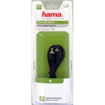 Hama 1.5m RCA m/m câble audio 1,5 m Noir