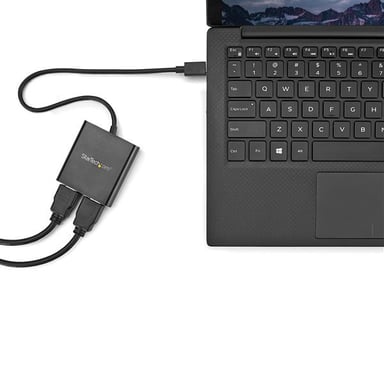 StarTech.com Adaptateur USB-C vers Double HDMI, Hub USB Type-C Multi-Moniteur MST, Double Extender / Splitter d'Affichage HDMI 4K 30Hz pour Ordinateur Portable, HDR, Câble Intégré Extra-Long - Windows Uniquement