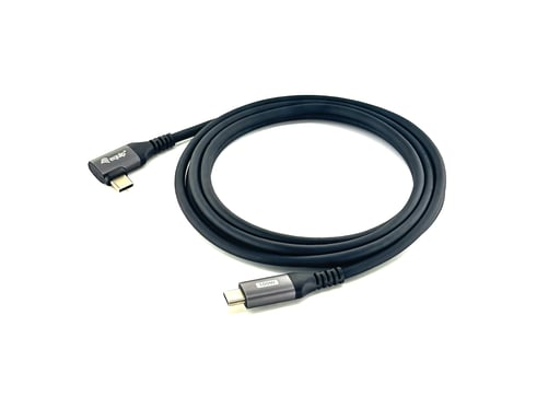 Equip Cable USB 2.0 C a C en ángulo de 90°, M/M, 2,0 m, PD 100 W, negro