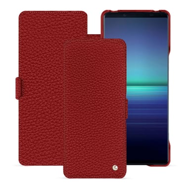 Housse cuir Sony Xperia 1 V -  - Rouge - Cuir grainé