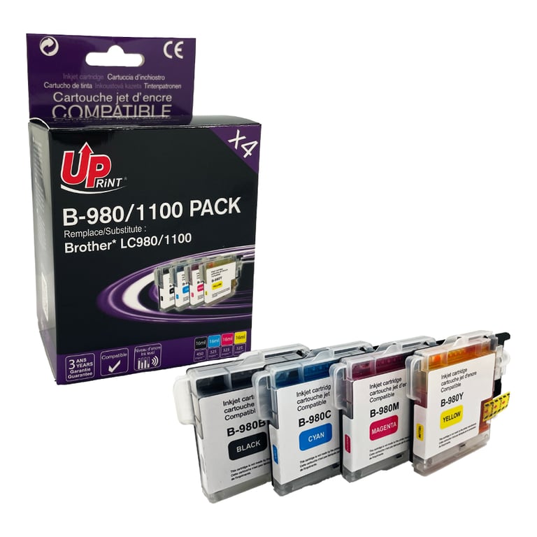 Pack UPRINT compatible BROTHER LC 970LC 1000 4 cartouches Neuf - vue 2