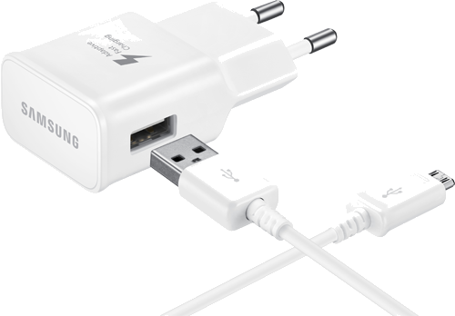 Chargeur maison rapide 2.1A + C?¢ble USB A/micro USB 1,5 m Noir Samsung