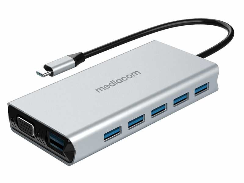 Mediacom MD C317 station d'accueil USB 3.2 Gen 1 3.1 Gen 1 Type C Aluminium Neuf