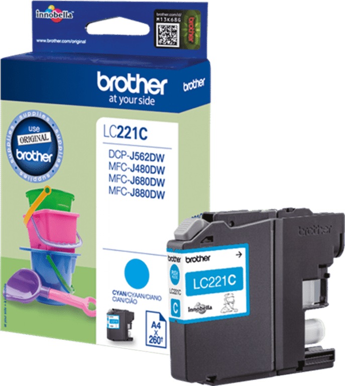 Cartouche d'encre cyan BROTHER LC221C - Neuf