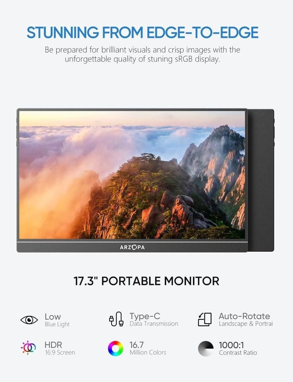 Arzopa 17 LED IPS - vue 4