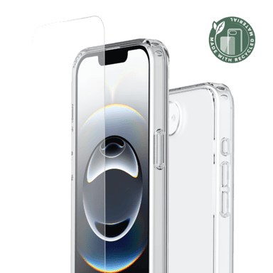 Pack combiné 2 en 1 (Coque hybride invisible, Écran en verre trempé de qualité supérieure) pour Apple iPhone 16e, Transparente