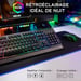G-Lab Tungsten Keyboard Combo Wireless FR Mouse incluso +USB AZERTY Francese Nero
