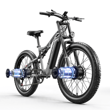 VéLo Électrique Shengmilo S600 | Vitesse Max 45 km/h | Autonomie 50 km | Moteur 1000W*2 | Batterie 48V 17.5Ah | Pneus 26 Pouces