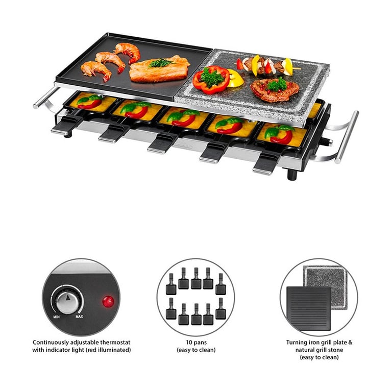Raclette-Gril Proficook PC-RG 1144 – 2 En 1, 1700W, Pierre Naturelle - vue 3