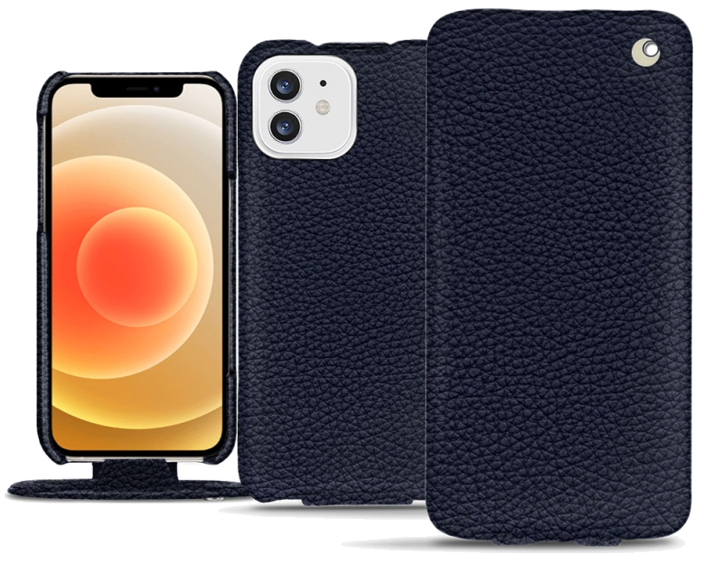 Housse cuir Apple iPhone 12 - Rabat verticalBleu