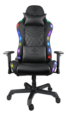 DELTACO GAMING - Fauteuil gaming RGB LED 332 modes, Cuir PU noir, max 120kg