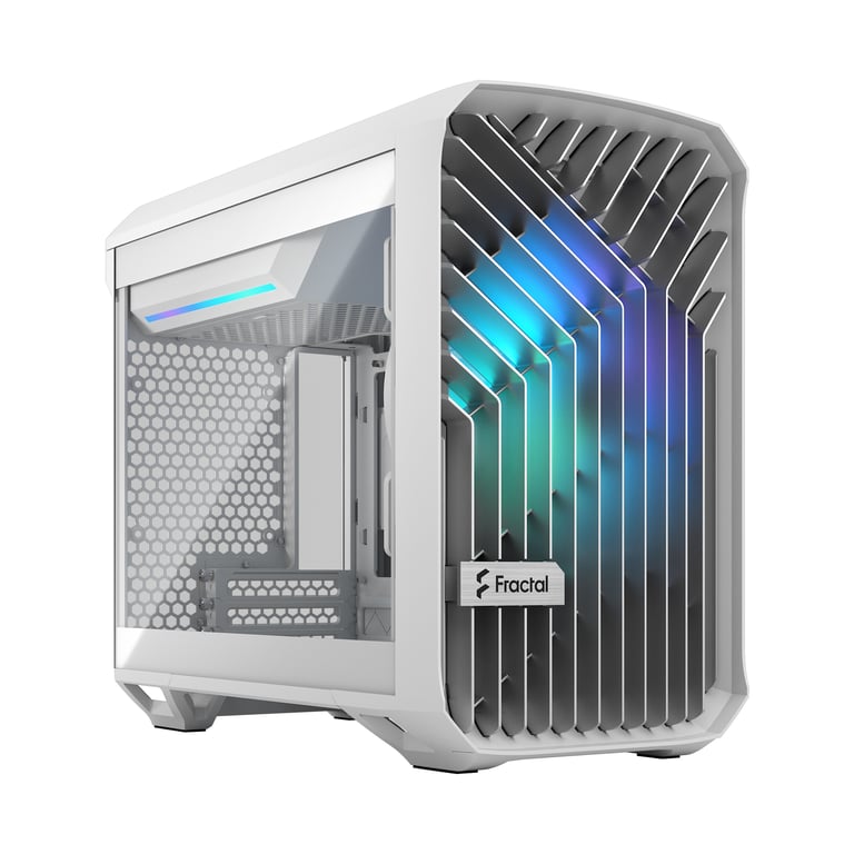 Fractal Design Torrent Nano Tour Mini DTX panneau latéral fenêtré verre trempé pas d'alimentation ATX RVB teinte claire USBAudio - vue 2