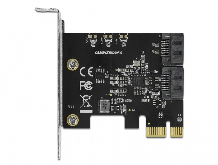 Carte Contrôleur PCI Express DeLock 2 Ports SATA 6 Gbps – Interne - vue 2