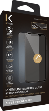 Protezione dello schermo in vetro temperato premium per Apple iPhone 11 Pro, trasparente