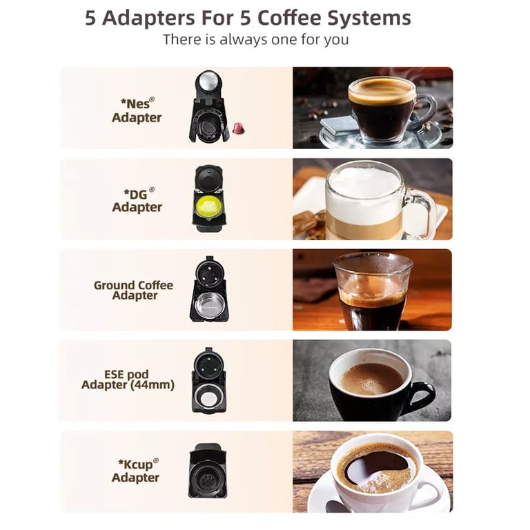 Machine à café HiBREW H2B 5 en 1 avec repère de niveau d'eau machine à capsules 19 bars chaudfroid réservoir d'eau 600ml Neuf - vue 4