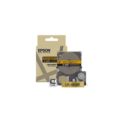 Cartucho de tinta Epson LK 4KBK para LabelWorks LW C410 y LW C610 Negro sobre Oro