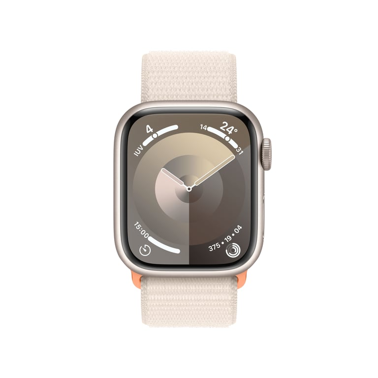 Watch Series 9 GPS, boitier en aluminium de 41 mm avec boucle sport, Beige
