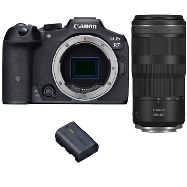 Appareil photo hybride Canon EOS R7 + RF 100-400mm IS + 1 Canon LP-E6NH + Ebook  20 astuces pour des images qui claquent  - Neuf