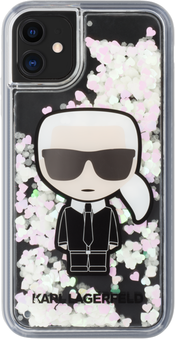 Coque Karl Lagerfeld irisée et scintillante dans le noir pour Apple iPhone 11, Noir