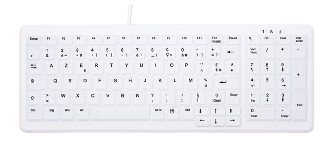CHERRY AK-C7000 clavier USB AZERTY Français Blanc