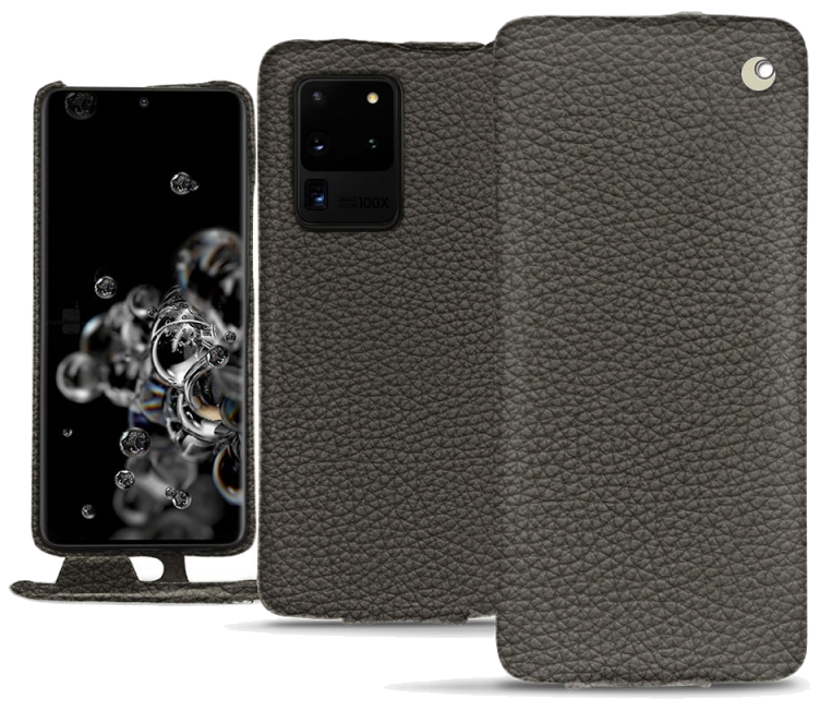 Housse cuir Samsung Galaxy S20 Ultra 5G - Rabat verticalGris