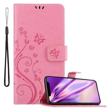 Coque pour Apple iPhone XS MAX en ROSE FLORAL Housse de protection Étui au design floral avec fermeture magnétique, fonction de support et emplacements pour cartes