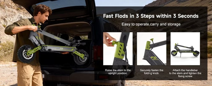 Trottinette électrique GOKEEP F5 pour adultes, batterie 52 V 20 Ah, clé NFC