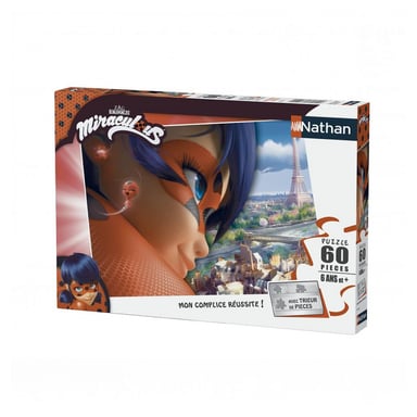 Puzzle Nathan 60 pièces - Ladybug Miraculeuse pour enfants
