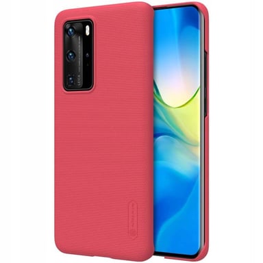 Nillkin Funda para Huawei P40 Serie Super Frosted Shield Compatible con Carga Qi Rojo