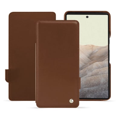 Housse cuir Google Pixel 7 Pro -  - Marron - Cuir lisse