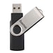 Clé USB 2.0 ''Rotate'', 64GB, 10MB/s, Noir/Argenté