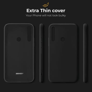 Moozy Minimalist Series Coque en silicone pour Huawei P Smart Z et Honor 9X, noir - Finition mate fine et souple en TPU