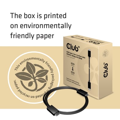 CLUB3D USB Type-C Cable M/M 0.8Meter Active PD ~100Watt 4K60Hz