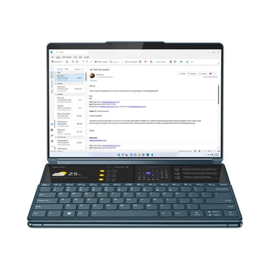 Lenovo Yoga Book 9 Intel® Core™ i7 i7-1355U Híbrido (2-en-1) 33,8 cm (13.3'') Pantalla táctil 2.8K 16 GB LPDDR5x-SDRAM 1 TB SSD Wi-Fi 6E (802.11ax) Windows 11 Home Verde azulado