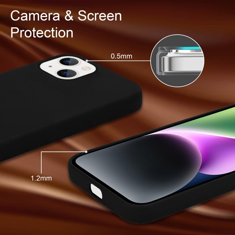 Coque pour Apple iPhone 14 en LIQUID BLACK Housse de protection Étui en silicone TPU flexible
