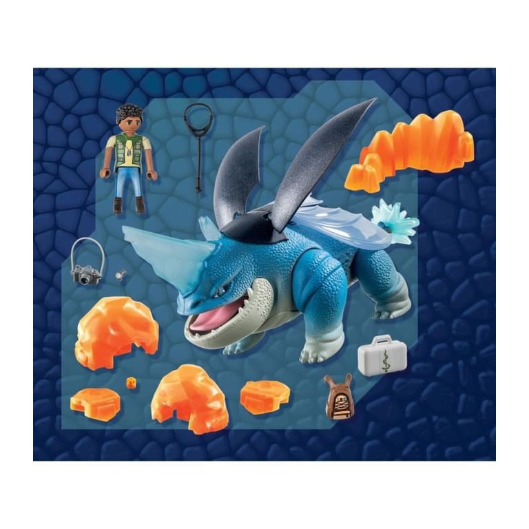 Playmobil 71082 Dragons: Les Neuf Royaumes Bissocorn & D'Angelo Dragons Nine Realms avec Le Personnage Angelo Son Dragon Plowhorn et Un Cristal Histoire & Imaginaire Dès - vue 5
