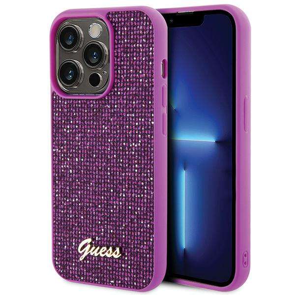 Guess Coque Disco Metal Script pour iPhone 15 Pro