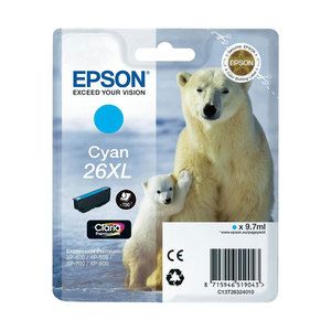 Cartouche d'encre Epson 26XL Cyan Original Haut rendement XP 600 XP 800 - vue 3