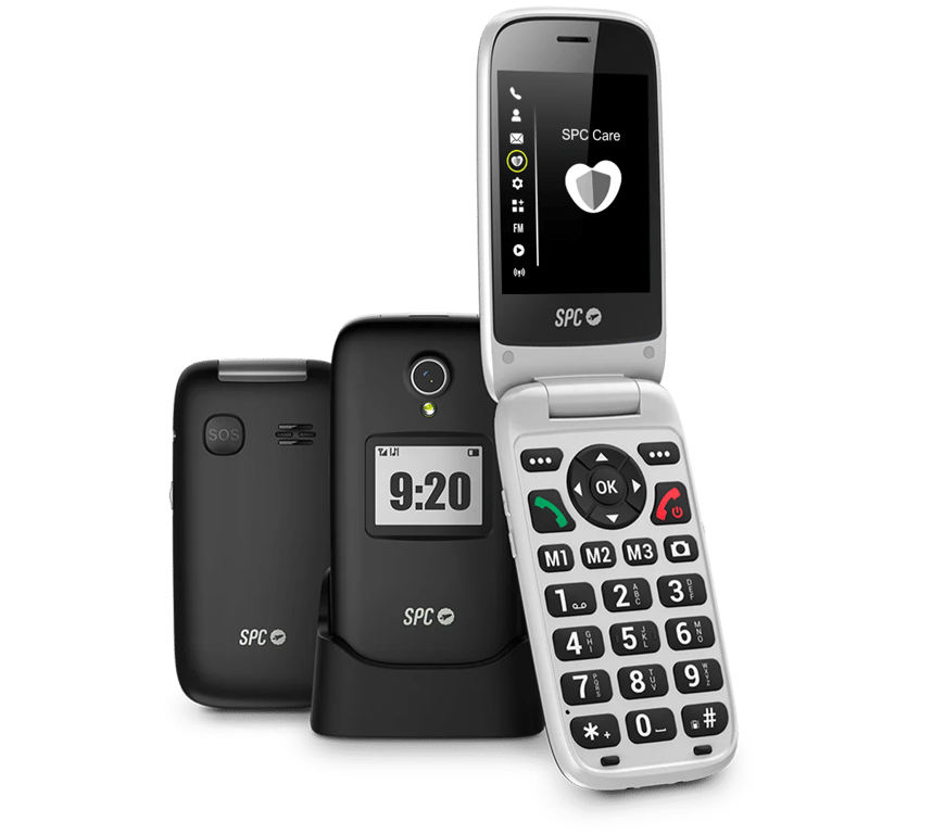 Téléphone à clapet SPC Polaris 4G double écran Noir 2,8” Bluetooth 5 SOS 15 appels Mini SIM - Neuf