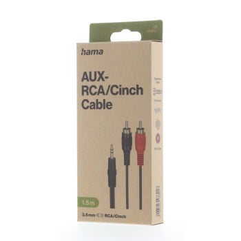 Hama 00305031 câble audio 1,5 m 3,5mm RCA Noir