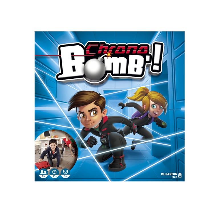 Dujardin – Chrono Bomb – Jeu de société Amusant pour enfant – Jeu d’action – PArcours d'agilité Evitez les lasers pour désamorcer la bombe – Compte à rebours A jouer seul ou entre Amis – Dès - vue 3