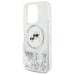 Étui Karl Lagerfeld pour iPhone 16 Pro 6.3'' étui rigide transparent Liquid Glitter Karl&Choupette Head Magsafe
