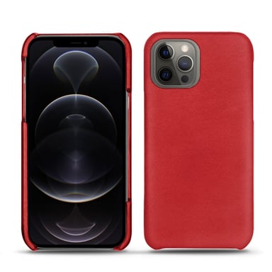Coque cuir Apple iPhone 12 Pro Max - Coque arrière - Rouge - Cuir lisse premium