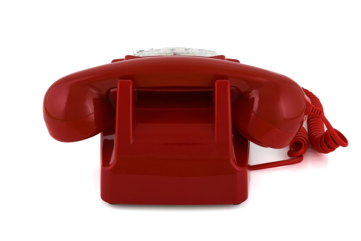GPO 746 Rotary Téléphone à Cadran – Téléphone Fixe Vintage, Design rétro britannique iconique -Rouge - Neuf